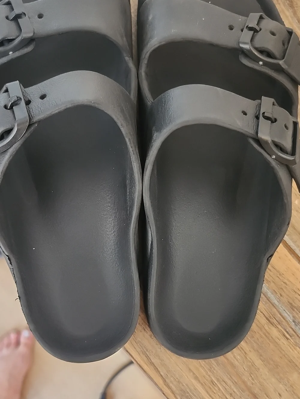 Black Double Strap Sandals, Girls 2-3